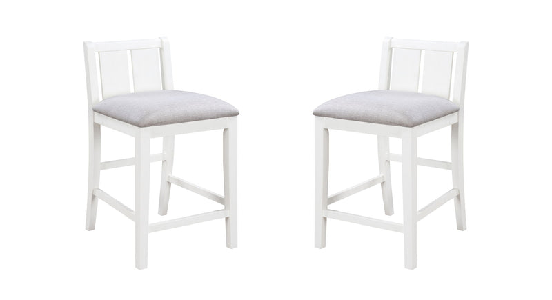 Graham - 3 Piece Small Space Counter Height Dining Table With Shelves And 2 Chairs (Set of 3) - R&R Furniture Gallery (Fountain Valley, CA)