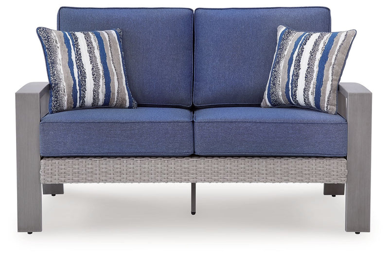 Half Moon Beach - Loveseat With Cushion - Blue / Gray - R&R Furniture Gallery (Fountain Valley, CA)