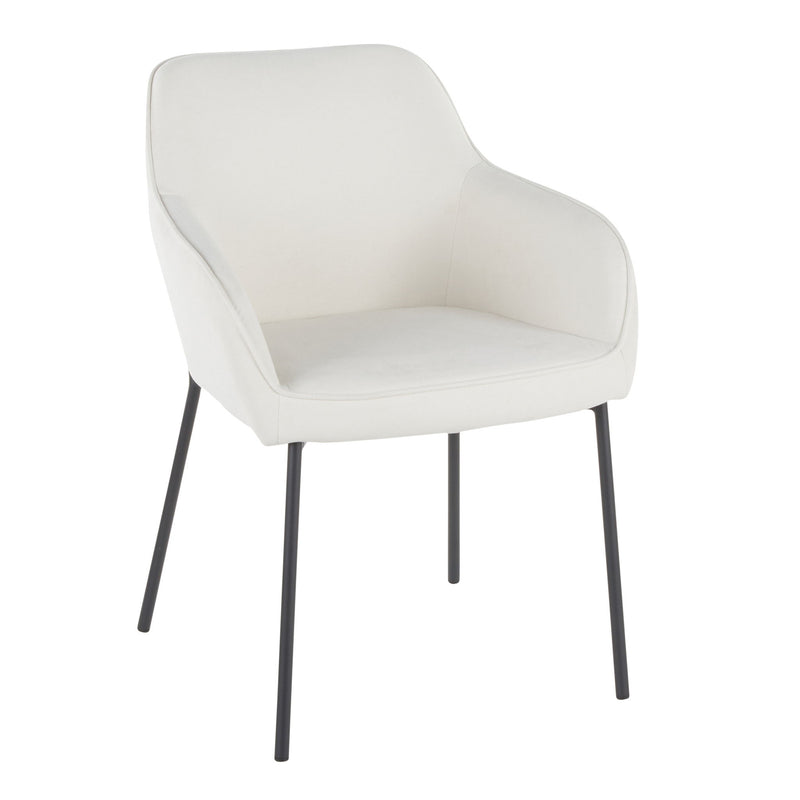 Set of two Lumi Source Daniella contemporary dining chairs with sleek design and upholstered seats, perfect for modern dining rooms.