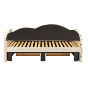 Upholstered Daybed With Cloud-Shaped Backrest, Trundle & 2 Drawers And USB Ports - R&R Furniture Gallery (Fountain Valley, CA)
