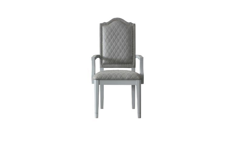 House Marchese - Arm Chair (Set of 2) - Two Tone Gray Fabric & Pearl Gray - R&R Furniture Gallery (Fountain Valley, CA)