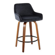 Set of two Lumi Source Daniella contemporary counter stools with swivel, fixed height, round footrest, modern design.