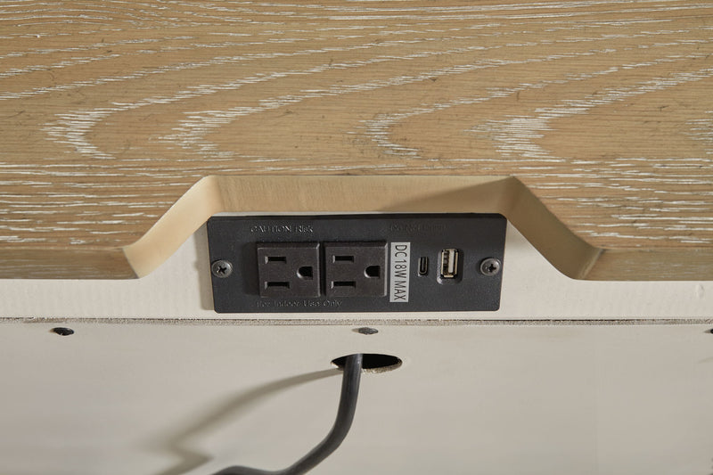 Shaybrock - Two Drawer Night Stand - Antique White / Brown - R&R Furniture Gallery (Fountain Valley, CA)