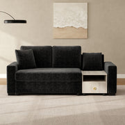 Noble House modular stationary sofa with storage armrest and center console, featuring plush cushions and contemporary design.