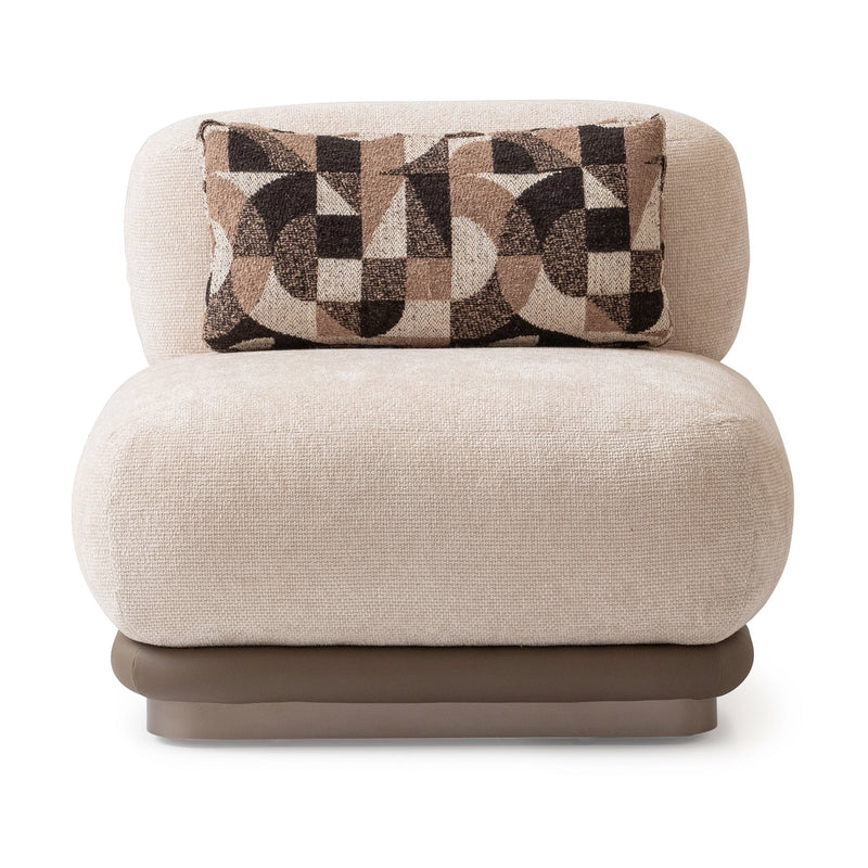 Bristol Point - Armless Chair - Fawn / Saddle Brown - R&R Furniture Gallery (Fountain Valley, CA)