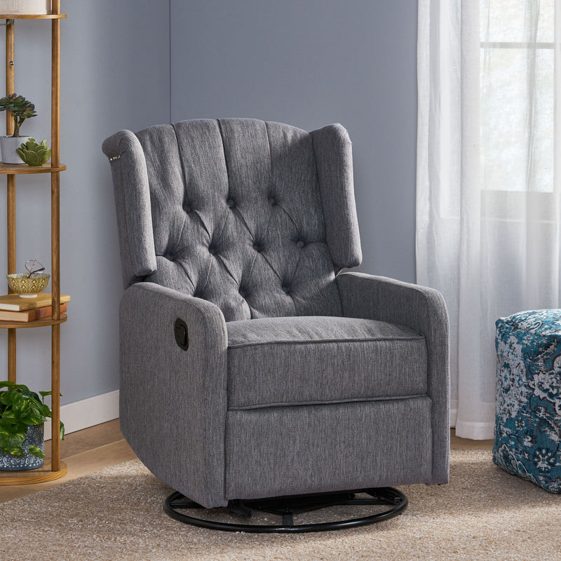 Classic Design, Manual Recliner Chair With 360 Degree Swivel - R&R Furniture Gallery (Fountain Valley, CA)