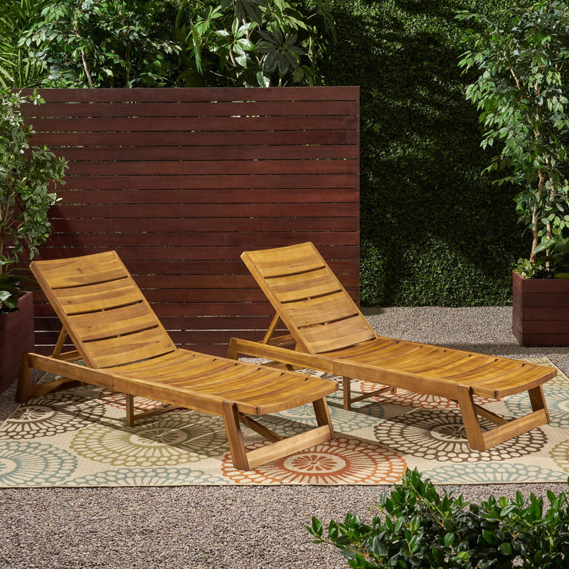 Noble House Maki chaise lounge with modern design, upholstered in neutral fabric and sleek wooden legs.
