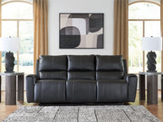 Glossmore - Reclining Sofa - Black - R&R Furniture Gallery (Fountain Valley, CA)