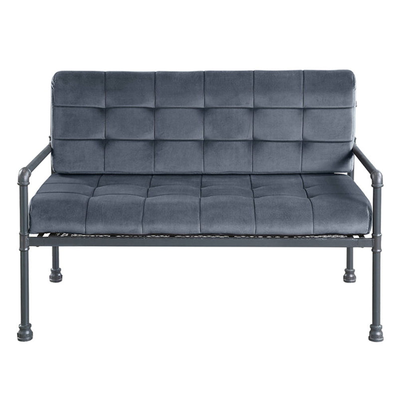 Brantley - Loveseat - Gray Velvet & Sandy Gray - R&R Furniture Gallery (Fountain Valley, CA)