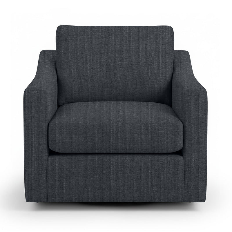 Classic Home Aspen swivel chair with cushioned seat and backrest, featuring a modern design and wooden swivel base.
