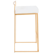 Lumi Source Fuji contemporary glam design counter stool set of 2 with sleek seat and modern metal legs.