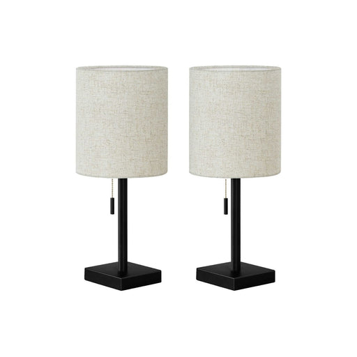 Lighting, Table Lamp, USB Port Included, Nickel, Contemporary (Set of 2) - R&R Furniture Gallery (Fountain Valley, CA)