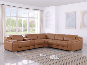 1116 - 6-Piece L-Shaped Sectional Sofa In With 3 Power Recliners & Power Headrests - R&R Furniture Gallery (Fountain Valley, CA)