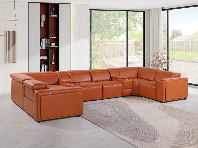 1224 - 8-Piece U-Shaped Sectional Sofa In With 2 Power Recliners & Power Headrests - R&R Furniture Gallery (Fountain Valley, CA)