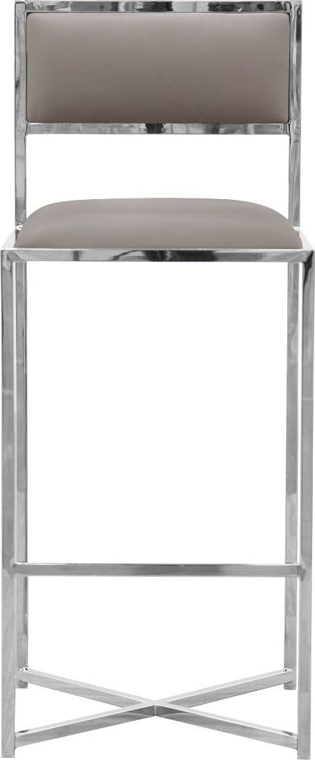 Amalfi X-Base Bar Stool in Taupe Leather