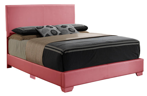 Upholstered platform bed in a relaxed space, featuring a stylish design by Glory Furniture with plush fabric and modern lines.