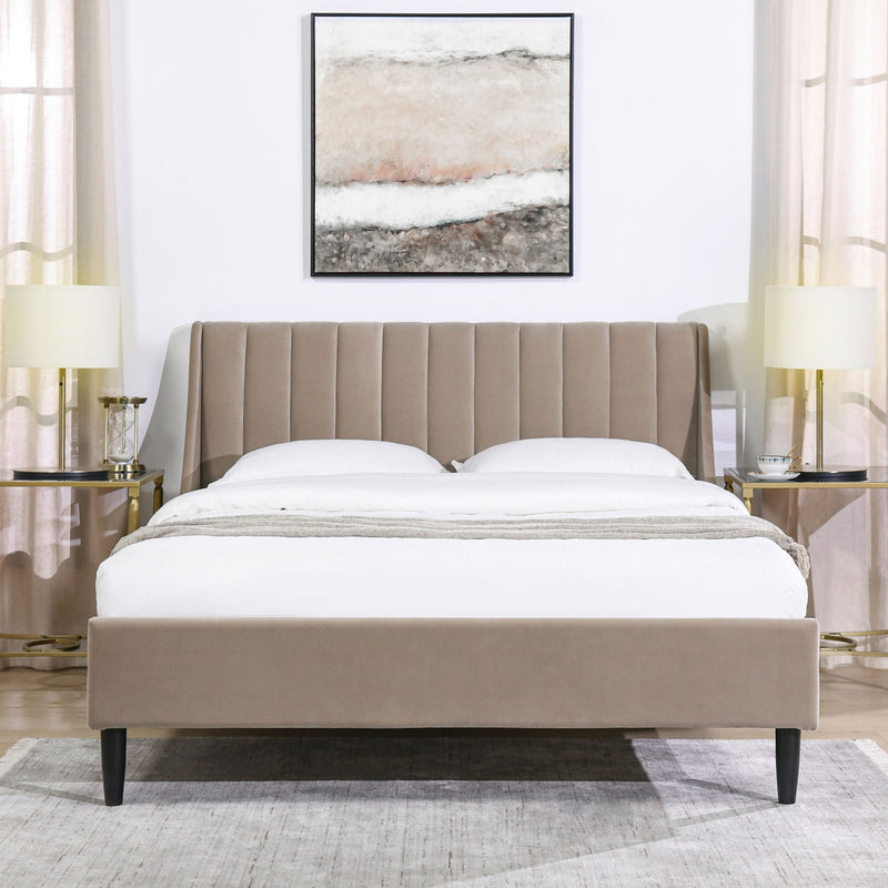 Aspen - Vertical Tufted Modern Headboard Platform Bed Set - R&R Furniture Gallery (Fountain Valley, CA)