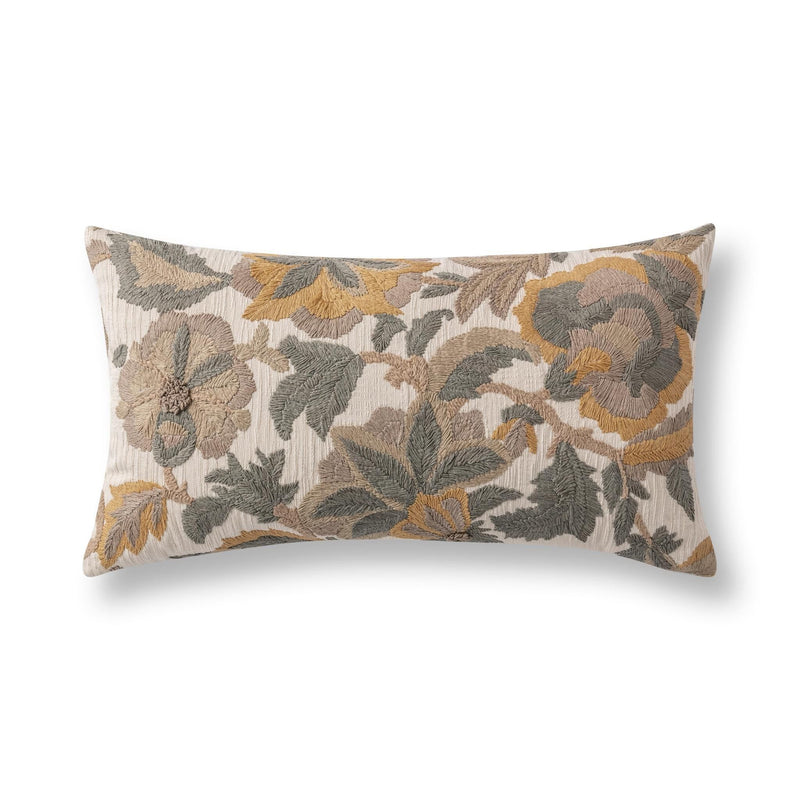 Classic Home Jana 14x26-inch accent pillow in dry sage with multi-colored pattern, soft fabric for decorative use.