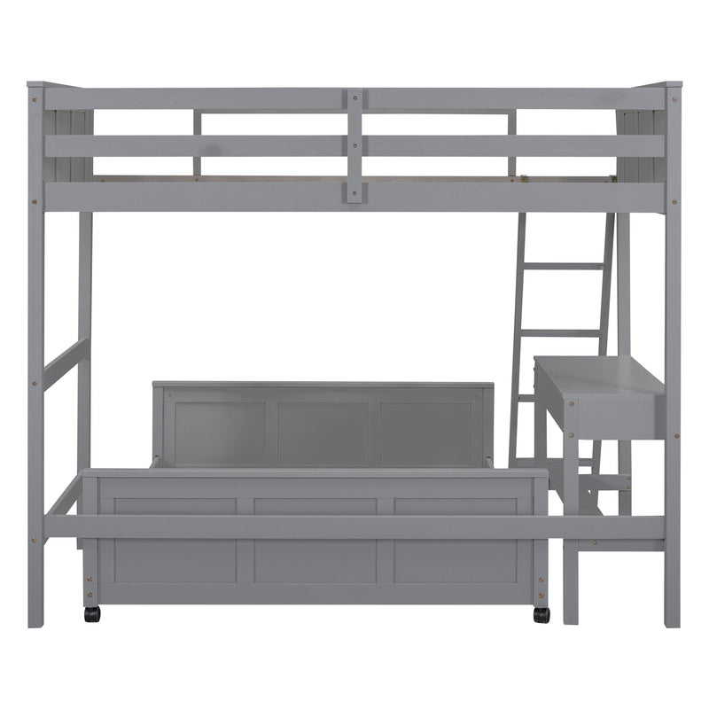 Full Over Full Bunk Bed With Desk - R&R Furniture Gallery (Fountain Valley, CA)