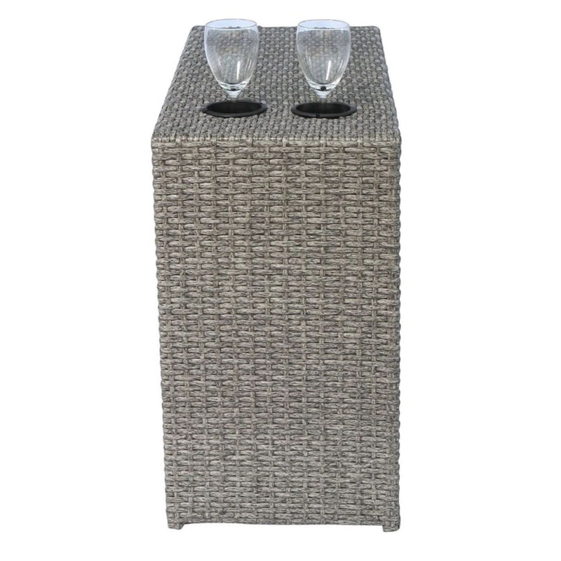 Outdoor 7 Person Conversation Set With Cushions, All Weather - Gray Mix