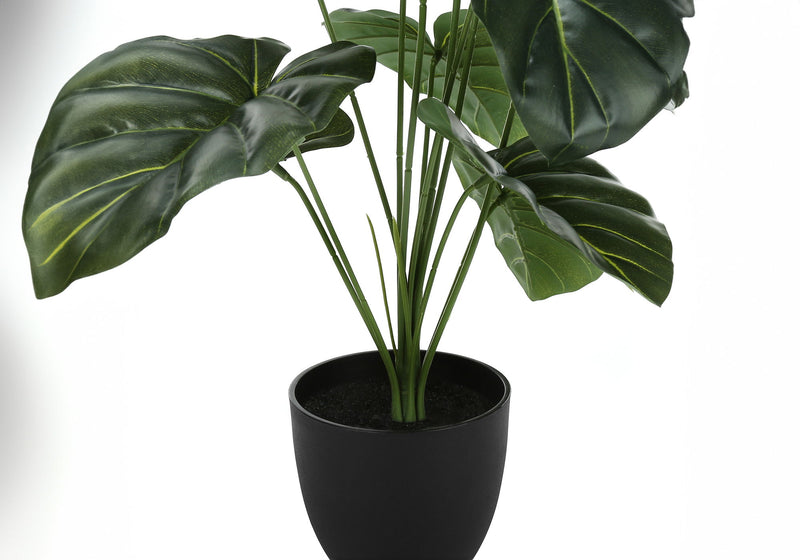 24" Tall, Artificial Plant, Alocasia, Indoor, Faux, Fake, Table, Greenery, Potted, Real Touch, Decorative - Green / Black - R&R Furniture Gallery (Fountain Valley, CA)