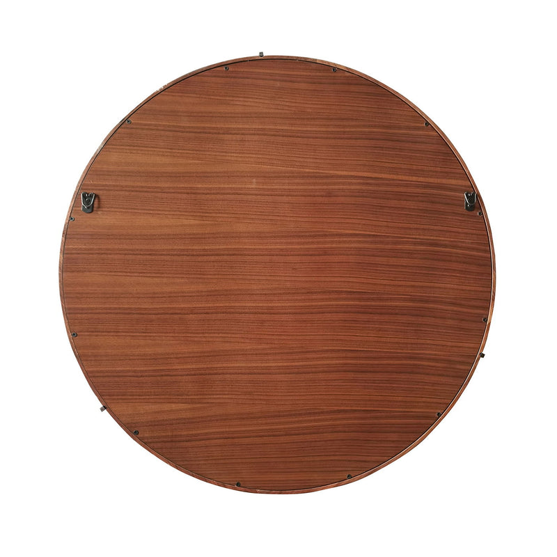 Hausen - Mid-Century Modern Round Accent Wall Mirror - Brown Walnut - R&R Furniture Gallery (Fountain Valley, CA)