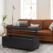 Avalon - Lift Top Rectangular Storage Ottoman - Tanners Brown - R&R Furniture Gallery (Fountain Valley, CA)