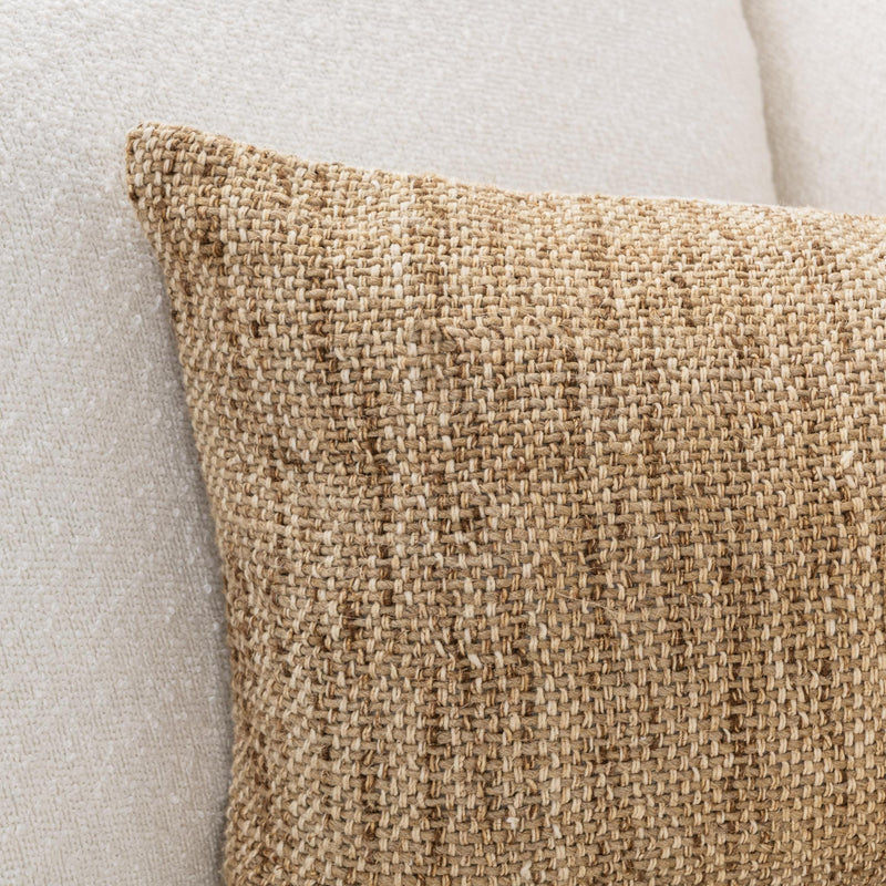 Classic Home Mecca 14x26-inch natural accent pillow with textured fabric and plush filling, ideal for decorative living room accents.