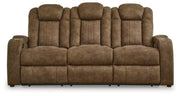 Wolfridge - Power Reclining Sofa With Adj Headrest - Brindle - R&R Furniture Gallery (Fountain Valley, CA)
