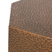 Modern hammered iron geometric end table by Noble House with a stylish design and sturdy metal construction.