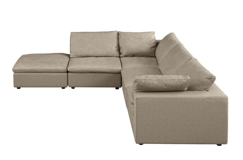 1100 - 5-Piece 4-Seat Sectional (Top-Grain Italian Leather)