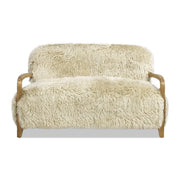 Enchante - Sheepskin Accent Loveseat - Taupe / Natural - R&R Furniture Gallery (Fountain Valley, CA)