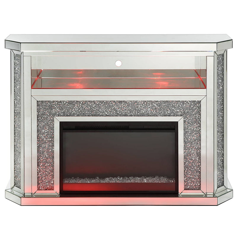 Noralie - 51" Fireplace With LED - Mirrored & Faux Diamonds - R&R Furniture Gallery (Fountain Valley, CA)