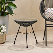 Nusa - Modern Rattan Side Table With Tempered Glass Top - R&R Furniture Gallery (Fountain Valley, CA)