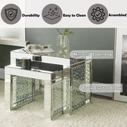 Nysa - 20" Accent Table - Mirrored & Faux Crystals Inlay - R&R Furniture Gallery (Fountain Valley, CA)