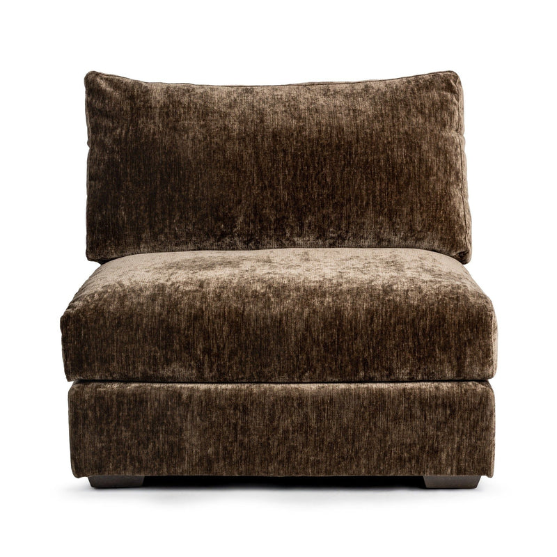 Ludwig - Armless Chair - Mossed Brown - R&R Furniture Gallery (Fountain Valley, CA)