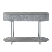 Yukino - Sofa Table - Gray High Gloss & Chrome - R&R Furniture Gallery (Fountain Valley, CA)