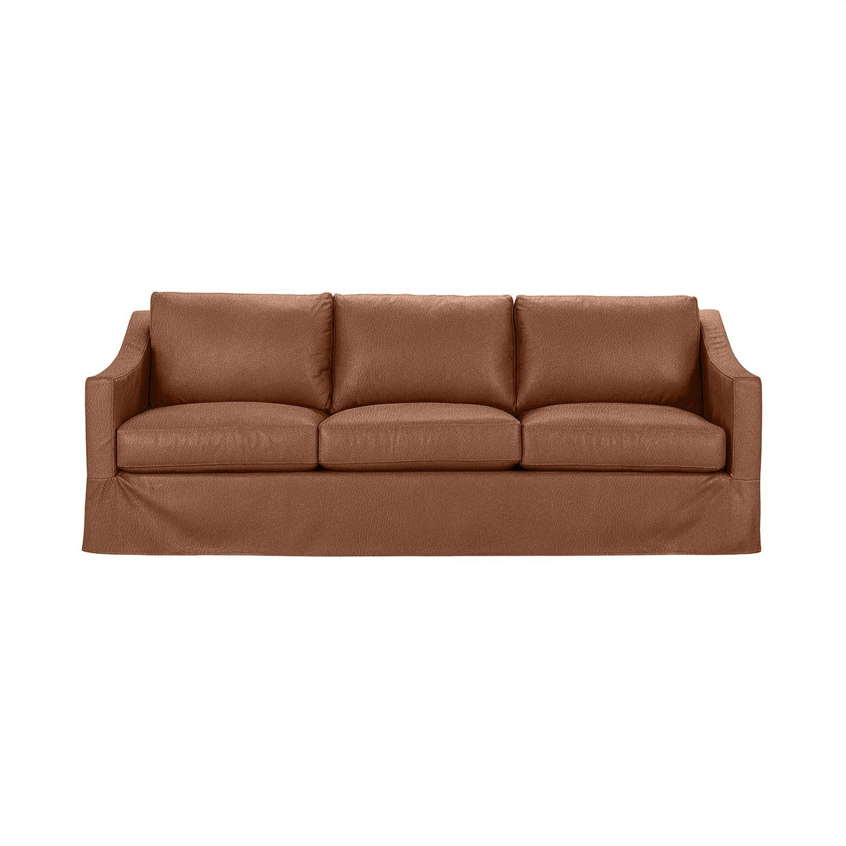 Classic Home Kipton upholstered stationary sofa with plush fabric and cushioned armrests in a modern living room setting.