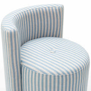 TOV Furniture Alyssa striped rolling desk chair with adjustable height and modern design, featuring a cushioned seat and caster wheels.