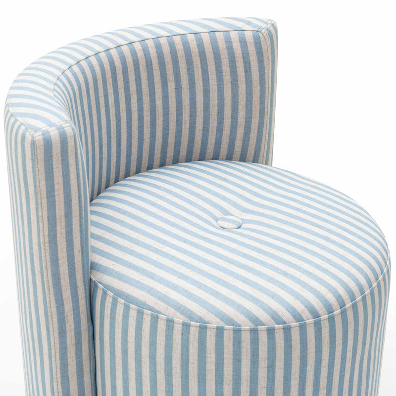 TOV Furniture Alyssa striped rolling desk chair with adjustable height and modern design, featuring a cushioned seat and caster wheels.