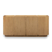 Natural ash Moora 4-door sideboard by TOV Furniture with sleek wood finish and modern design, featuring four spacious doors.