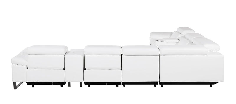 1246 - 8-Piece L-Shaped Modular Power Reclining Sectional With 3 Power Recliners And Power Headrests