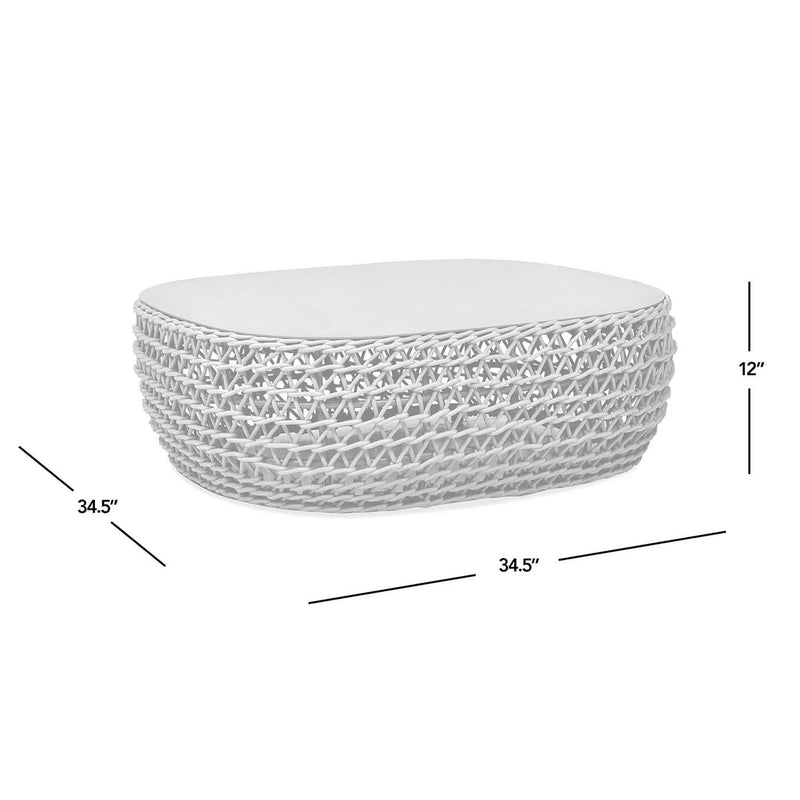Willow - Oval Woven Patio Coffee Table, Wicker Frame - R&R Furniture Gallery (Fountain Valley, CA)