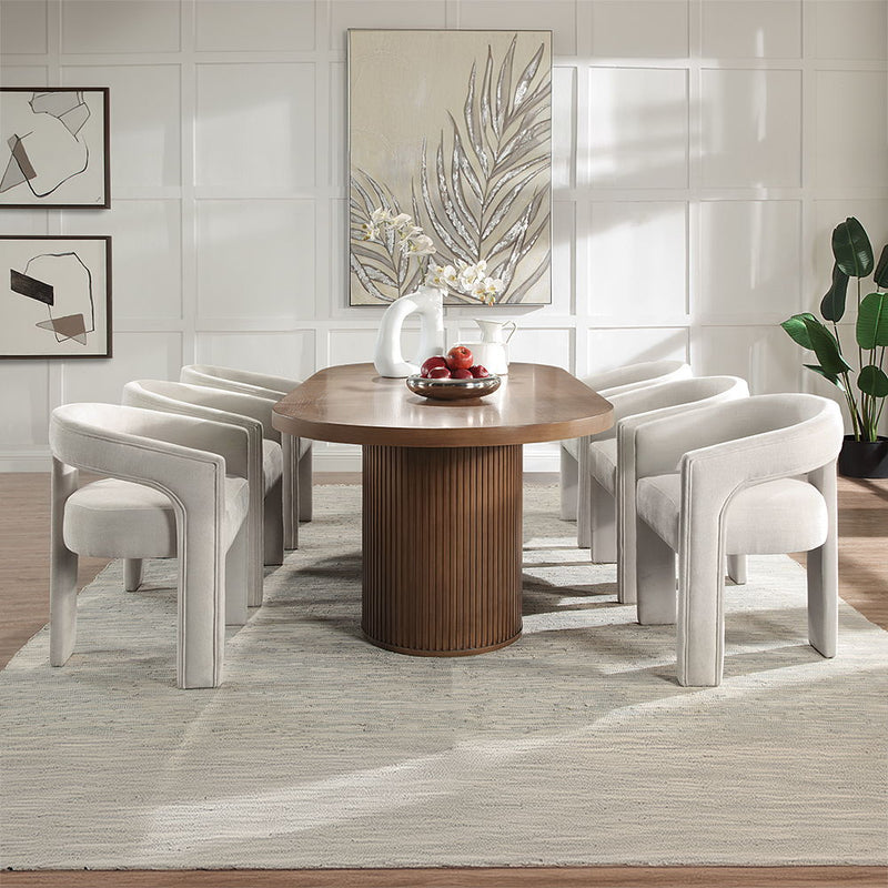 Gamarya - Side Chair (Set of 2) - White Chenille - R&R Furniture Gallery (Fountain Valley, CA)