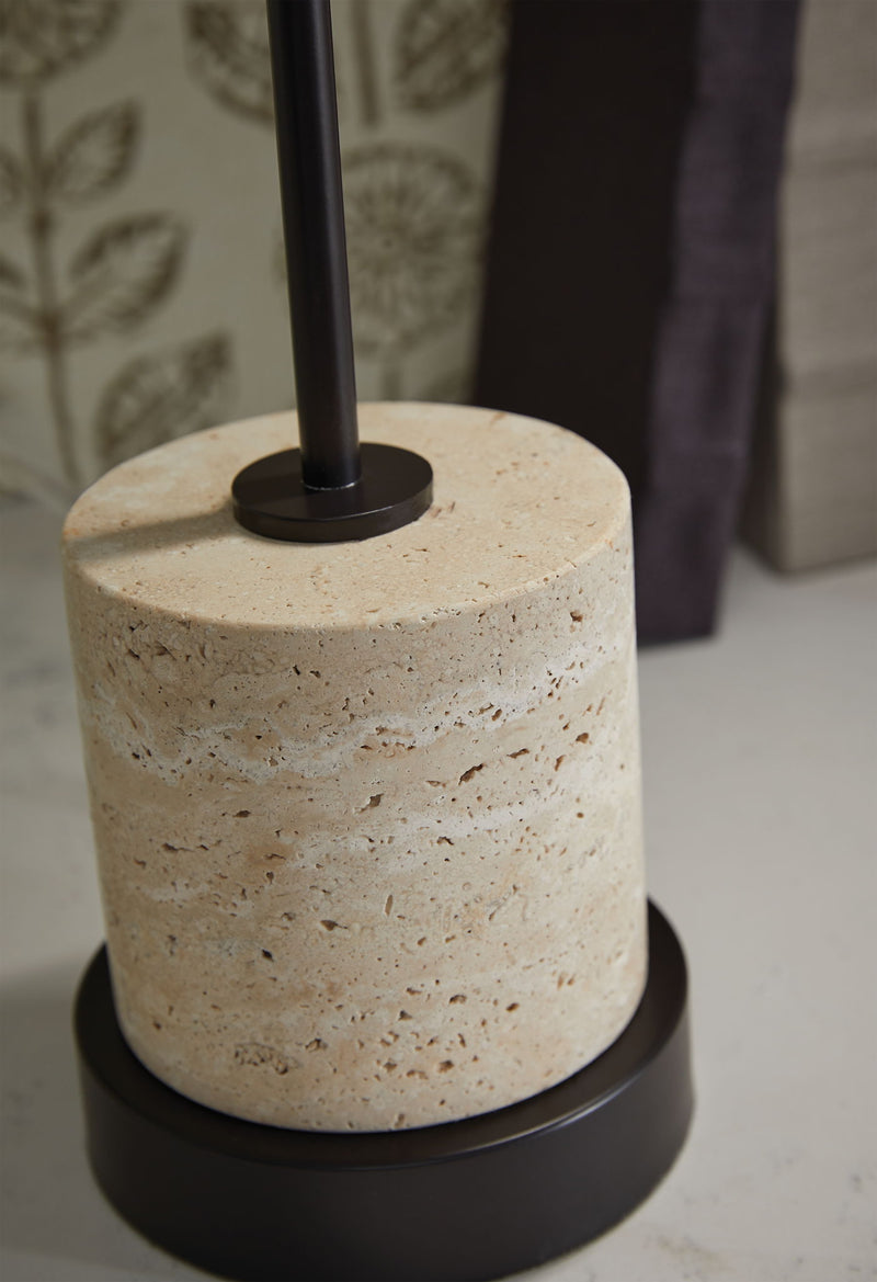 Vinmour - Metal Desk Lamp - Brown / Beige - R&R Furniture Gallery (Fountain Valley, CA)