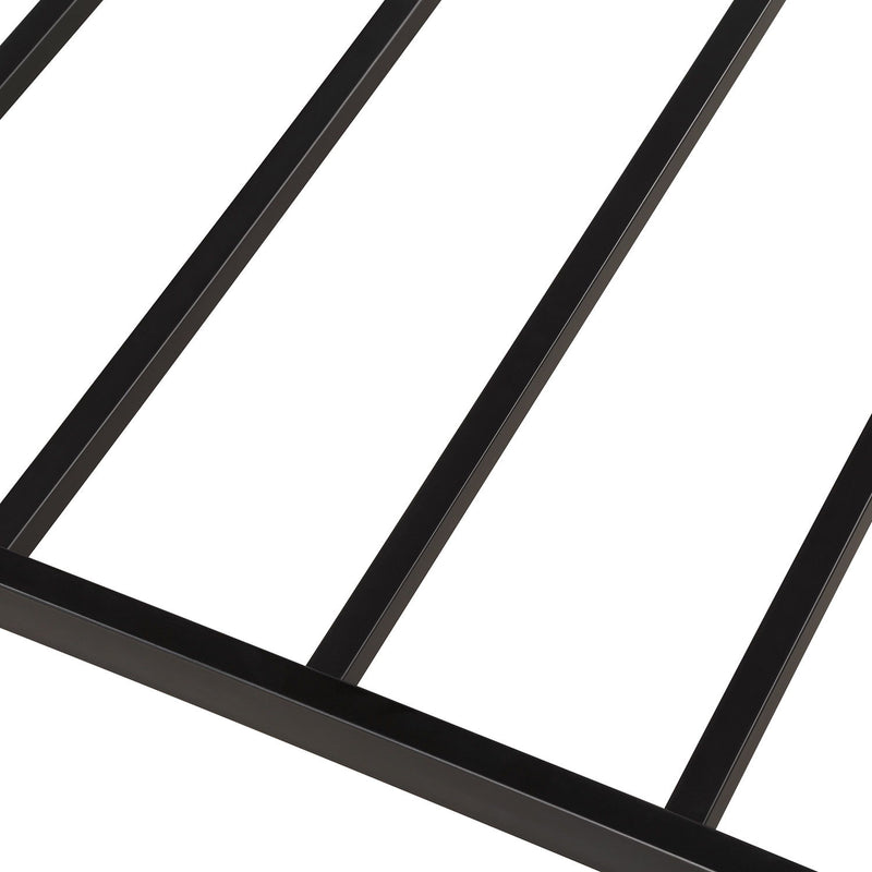 Twin Size Daybed Platform Bed Frame With Trundle Built In Casters - Black - R&R Furniture Gallery (Fountain Valley, CA)
