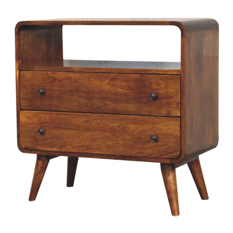 Curved Charm Console - Brown - R&R Furniture Gallery (Fountain Valley, CA)