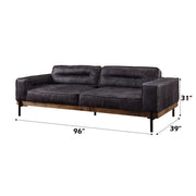 Silchester - Sofa - Antique Ebony Top Grain Leather - R&R Furniture Gallery (Fountain Valley, CA)