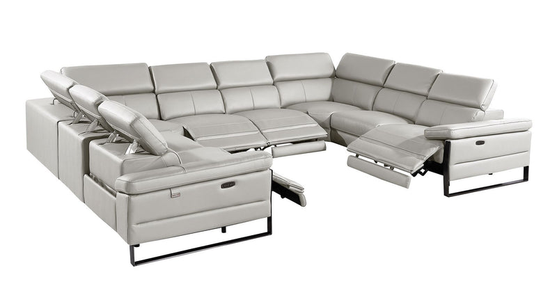 1246 - 8-Piece U-Shaped Modular Power Reclining Sectional With 4 Power Recliners And Power Headrests