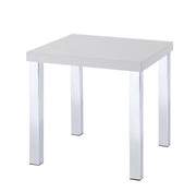 Harta - End Table - White High Gloss & Chrome - R&R Furniture Gallery (Fountain Valley, CA)